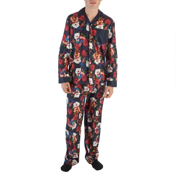 Marvel Captain America Pajama Pants Lounge PJ 2 Piece Set Mens Size Medium NWT